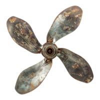 AI generated Four blade marine  propeller isolated on transparent background png