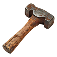 AI generated Rusty metal sledge hammer isolated on transparent background png