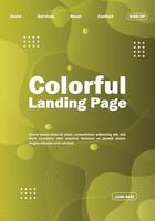 Colorful gradient landing page design vector