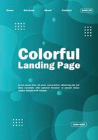 Colorful gradient landing page design vector