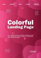 Colorful gradient landing page design vector