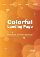 Colorful gradient landing page design vector