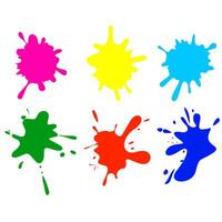 colors paint splashes set vector