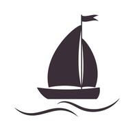 ocean sailboat silhouette vector