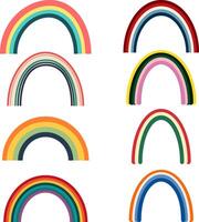 colorful rainbows set vector