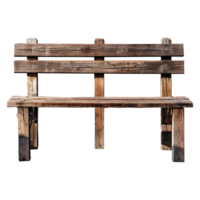 AI generated Wooden park bench isolated on transparent background png