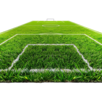 AI generated Soccer field with gate isolated on transparent background png