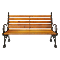 AI generated Wooden park bench isolated on transparent background png