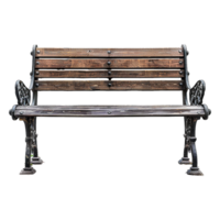 AI generated Wooden park bench isolated on transparent background png