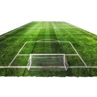 AI generated Soccer field with gate isolated on transparent background png