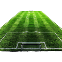 AI generated Soccer field with gate isolated on transparent background png