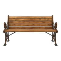 AI generated Wooden park bench isolated on transparent background png