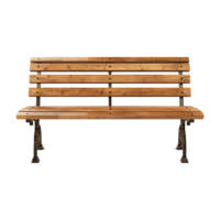 AI generated Wooden park bench isolated on transparent background png