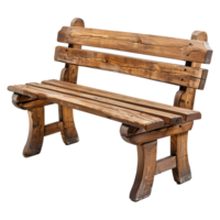 AI generated Wooden park bench isolated on transparent background png