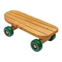 AI generated Wooden balance board with roller green isolated on transparent background png