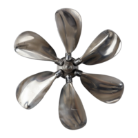 AI generated Six blade marine  propeller isolated on transparent background png