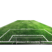 AI generated Soccer field with gate isolated on transparent background png