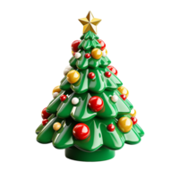 AI generated 3d cartoon christmas tree decoration png isolated on transparent background