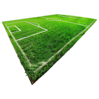 AI generated Soccer field with gate isolated on transparent background png