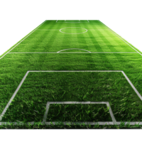 AI generated Soccer field with gate isolated on transparent background png