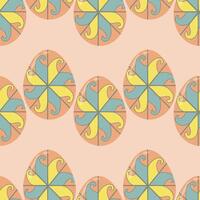 Easter egg with ukrainian ornament seamless pattern vector