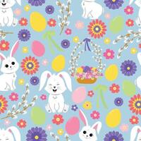 Easter seamless pattern in cartoon style. vector