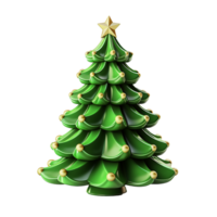 AI generated 3d cartoon christmas tree decoration png isolated on transparent background