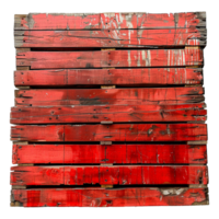 ai généré rouge peint en bois palettes isolé sur transparent Contexte png