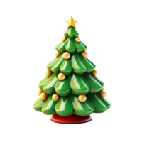 AI generated 3d cartoon christmas tree decoration png isolated on transparent background