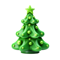 ai generato 3d cartone animato Natale albero decorazione png isolato su trasparente sfondo