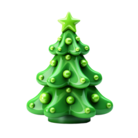 AI generated 3d cartoon christmas tree decoration png isolated on transparent background