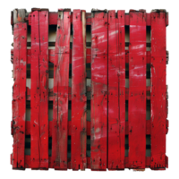 ai generado rojo pintado de madera paletas aislado en transparente antecedentes png