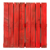 ai gerado vermelho pintado de madeira paletes isolado em transparente fundo png