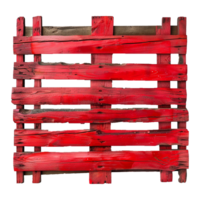 ai généré rouge peint en bois palettes isolé sur transparent Contexte png
