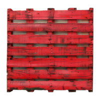 ai generiert rot gemalt hölzern Paletten isoliert auf transparent Hintergrund png