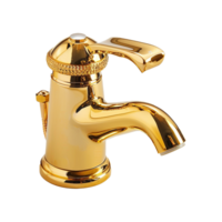 AI generated Gold bidet faucet isolated on transparent background png