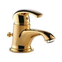 AI generated Gold bidet faucet isolated on transparent background png