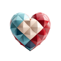 AI generated Minimalist 3d love icon png isolated on transparent background