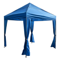 ai generato all'aperto pop su gazebo festa tenda blu isolato su trasparente sfondo png