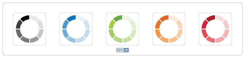 Procesando, actualizar circular color icono colocar. vector