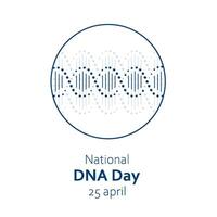 Vector illustration for National DNA Day on April 25. DNA, double helix molecule in minimalist design