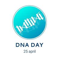 National DNA Day is April 25. Poster, banner with a picture of a DNA double helix and text. Flat vector illustration