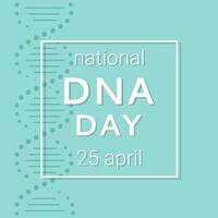 National DNA Day is April 25. Poster, banner with a picture of a DNA double helix and text. Flat vector illustration