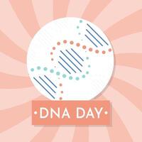 National DNA Day is April 25. Poster, banner with a picture of a DNA double helix and text. Flat vector illustration