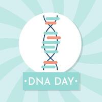 National DNA Day is April 25. Poster, banner with a picture of a DNA double helix and text. Flat vector illustration