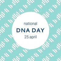 National DNA Day is April 25. Poster, banner with a picture of a DNA double helix and text. Flat vector illustration