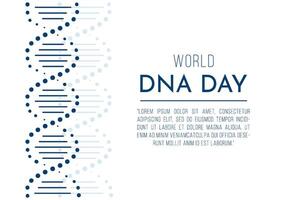 National DNA Day is April 25. Poster, banner with a picture of a DNA double helix and text. Flat vector illustration