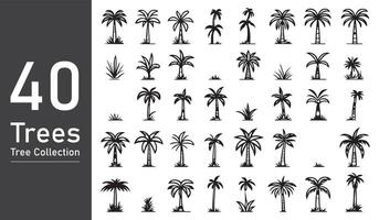 silhouette tree line drawing set, Side view, set of graphics trees elements outline symbol. silhouette tree line drawing set, Side view, icon set of graphics trees elements outline symbol. vector