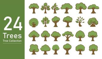 silhouette tree line drawing set, Side view, set of graphics trees elements outline symbol. silhouette tree line drawing set, Side view, icon set of graphics trees elements outline symbol. vector