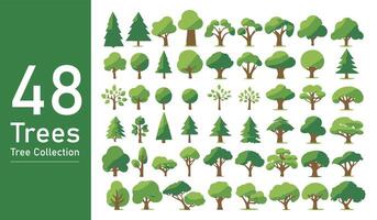 silhouette tree line drawing set, Side view, set of graphics trees elements outline symbol. silhouette tree line drawing set, Side view, icon set of graphics trees elements outline symbol. vector